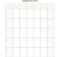 9월 September 2010달력 9월 September 2010달력
